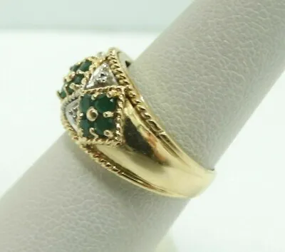 2Ct Round Emerald & Diamond Eternity Wedding Band Ring 14K Yellow Gold Plated • $89.99