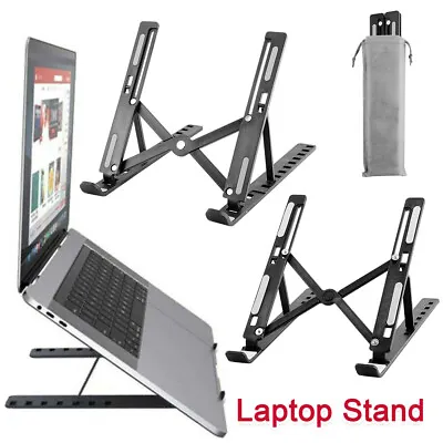 Adjustable Laptop Stand Folding Portable Notebook Desktop Holder Office Support • £4.59