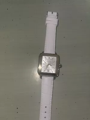 MICHELE Deco Sport 36 Mm Silver/Gold Stainless Steel Case White Silicone Band • $150