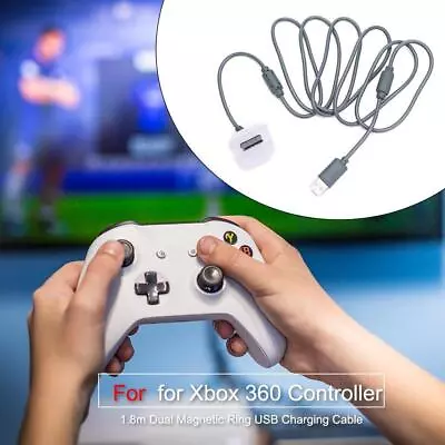 1.8m Dual Magnetic Ring USB Charging Cables For Xbox 360 Wireless Controllers • $9.59