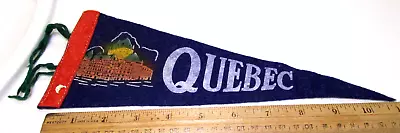 Vintage 1950s Quebec Canada Felt Pennant Cute 11 X 4.5 Collectible Pennant • $14.99