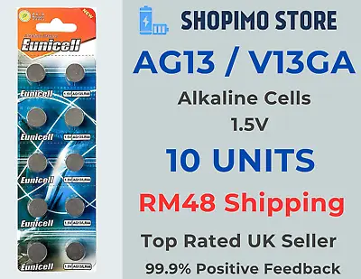 10 X AG13 V13GA G13A 303 L1154 A76 357 1.5V Alkaline Button Coin Cells Batteries • £2.99