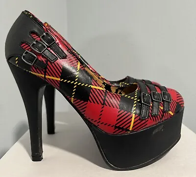 Abbey Dawn By Avril Lavigne Plaid Heels Womens US 7 UK 5 See Desc • $19.99