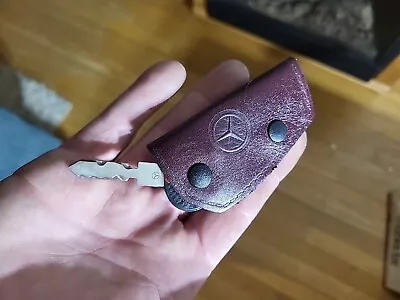 MERCEDES-BENZ OEM GENUINE LEATHER KEY CHAIN JACKET VINTAGE ANTIQUE + Key *RARE* • $75