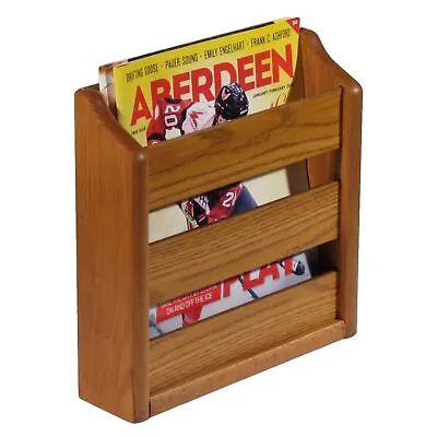 $54.40 • Buy Wooden Mallet Oak Magazine Rack, Wall Mount Or Tabletop, Medium Oak