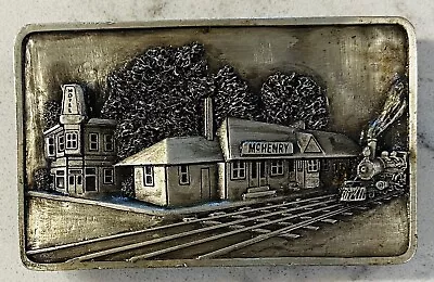 Vintage Mchenry Il Belt Buckle ~ First Train / North Western Hotel 236/500 • $24.99