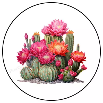 Blooming Cactus Envelope Seals Labels Stickers Party Favors • $4.49