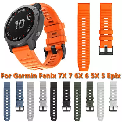 Smart Watch Strap Band Quick Release For Garmin Fenix 6X/6 Pro 3HR/5/5X Silicone • $8.56