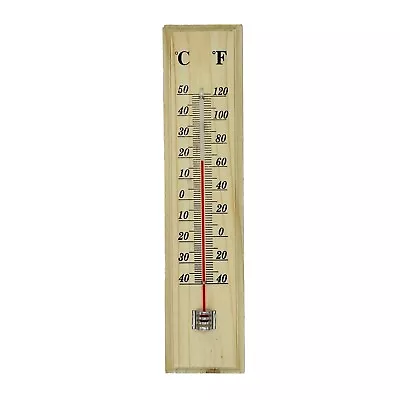 Wooden Thermometer Temperature Gauge House Garden Shed Greenhouse Patio • £3.49