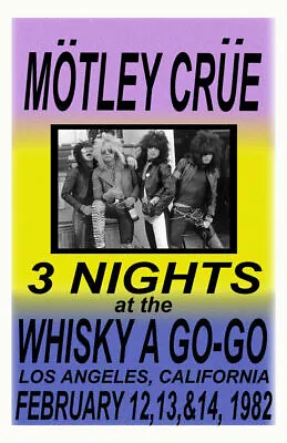 Motley Crue Replica*whisky A Go Go*1982 Concert Poster • $13.99