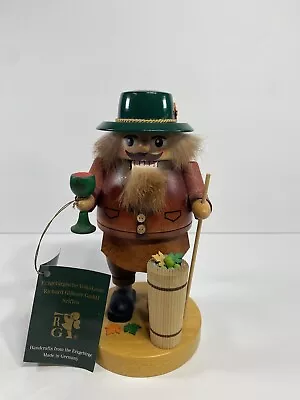 Erzgebirgishe Volkskunst Nutcracker Wine Maker Richard Glasser Seiffen Germany • $75