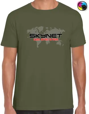 Map Skynet Mens T Shirt Cyberdyne Systems Terminator Retro Cool • £8.99