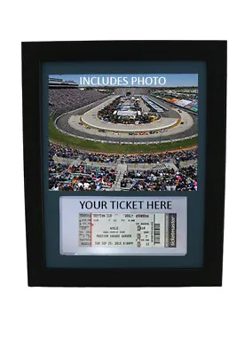 Framed Display For YOUR Martinsville Nascar Stub-INCLUDES Photo & Ticket Holder • $59.95