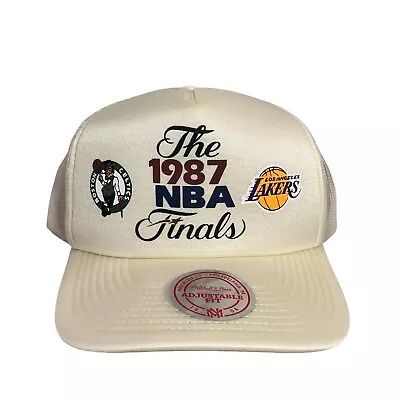 Mitchell & Ness 1987 NBA Finals Celtics Lakers Ivory Trucker Snapback Hat Cap • $31.96