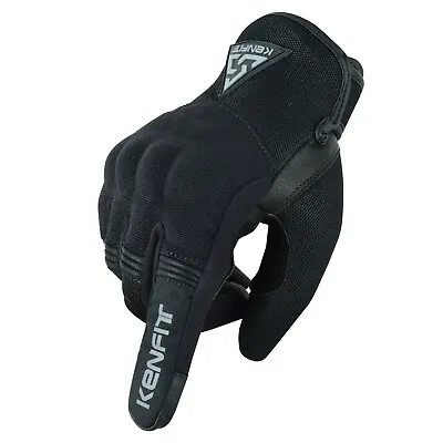 Motorbike Motorcycle Gloves Leather 4way Mesh TPU Knuckle Protection By KENFIT • £15.95