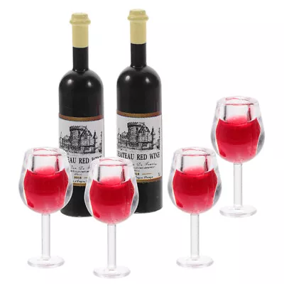  2 Sets Mini Bottles Of Wine Miniature Toys Micro Goblet Child Drinks • £7.89