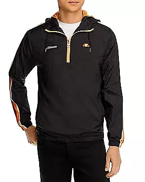 Ellesse BLACK Ome Quarter-Zip Hooded Jacket US Medium • $35