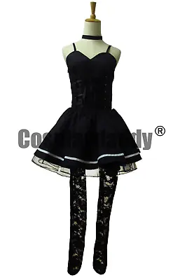 Misa Amane Black Dress With Gloves Stockings Neckwear Cosplay Costume # • $49.30