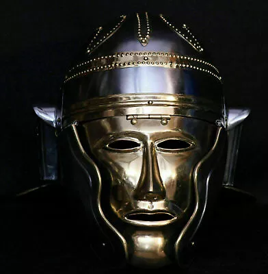 Medieval Roman Helmet With Face Mask/ Roman Gallic/Centurian Armor Metal Helmet • $168.85