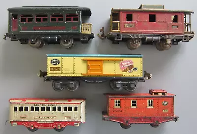 Lionel Pre-war  O  Gauge Train Cars Group Of 5 All Metal! $13.95 Shipping! • $29.95