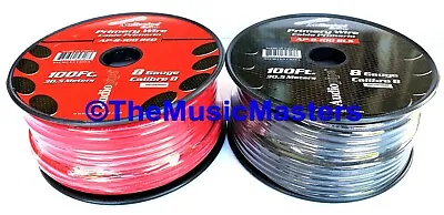 8 Gauge 100ft Each Red Black Auto PRIMARY WIRE 12V Auto Wiring Car Power Cable • $74.99