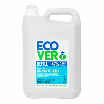 Ecover Washing Up Liquid Camomile And Clementine 5 Litre NEW Design Refill Cap • £21.95