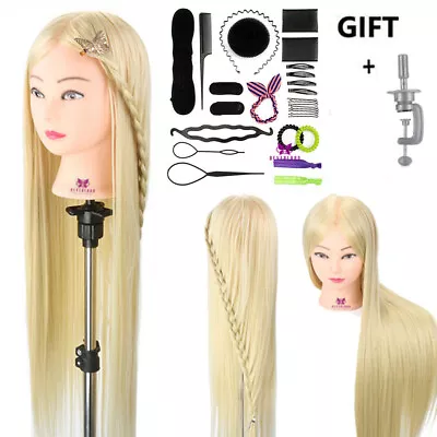 Salon 30  Training Head Cosmetology Mannequin Hairdressing+Braid Set Table Clamp • £18.99