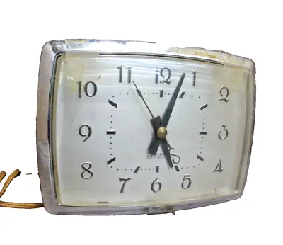 Vintage INDUSTRIAL Sessions Wall Clock Chrome School Work Shop Works!!   #hr • $34.50