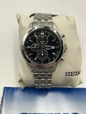 Seiko Chronograph Tachymeter 100m 7T92-OPPO STAINLESS STEEL MEN`S NEVER USED • $99.99