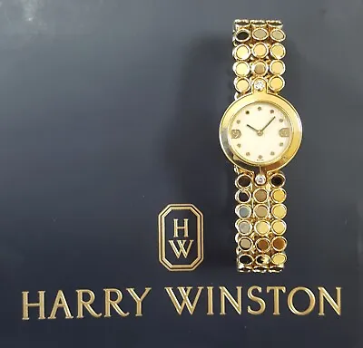 Harry Winston Premier Ladies 18k Yellow Gold Diamond Quartz Watch 22.6mm 66 Gr • $6995