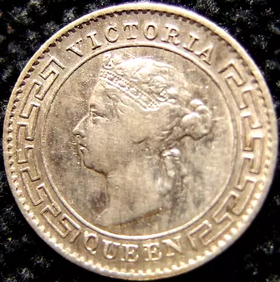 Ceylon Queen Victoria 1900 10 Cents 80% Silver Coin • $10