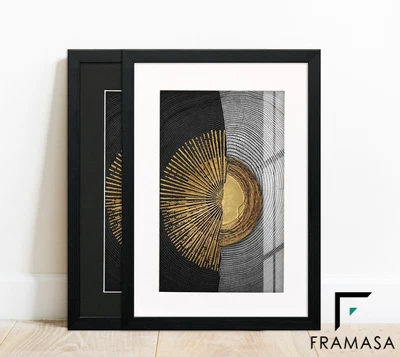 £5.05 • Buy Black Photo Frames With Mounts Flat Picture Frames Art Poster Frames A1 A2 A3 A4