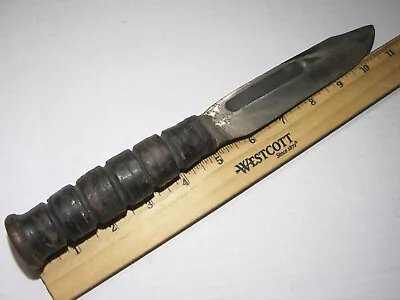 Vietnam Era (1962-1974) U.S. Camillus N.Y. Fighting Knife -- JUNK PARTS LEATHER • $9.99