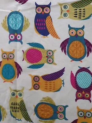 Retro Owl Fabric Brother Sister Design Studio 100% Cotton 28  X 42  • $6