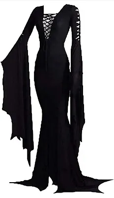 Morticia Addams Costume Gothic Witch Goth Vampire Dress Small • $35