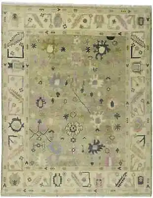 Muted Colors Floral Hand-Knotted Wool 8X10 Oushak Chobi Oriental Area Rug Carpet • $935.77