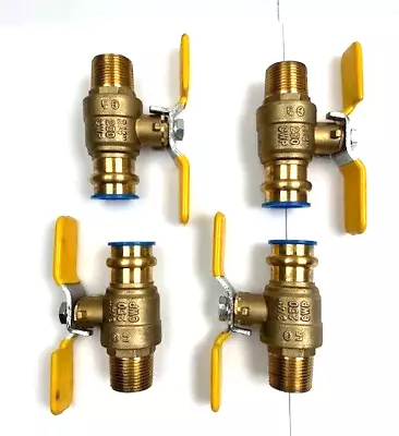 4 Pack! 3/4  RHT Press Ball Valve X 3/4  MIP Lead Free Brass Full Port • $28