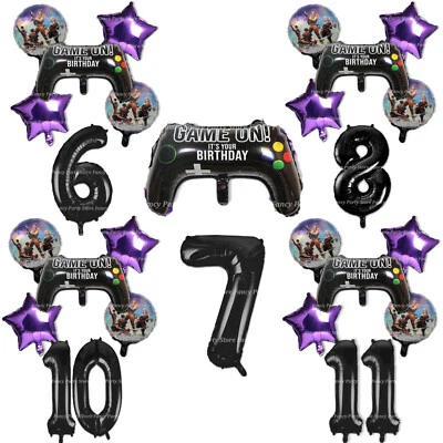 Battle Royal Birthday Balloons Gamer Party Theme Gaming Epic Controller Purple  • £9.99