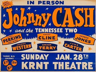 NEW Johnny Cash Music Tour Krnt Theatre Concert Poster Wall Art Print FREE POST • $22.56