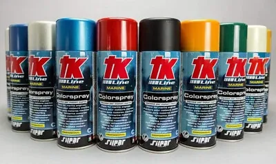 £18.59 • Buy 1 X TK Line Colorspray Various Colours Spray Paint Can Marine Engine 400ml 