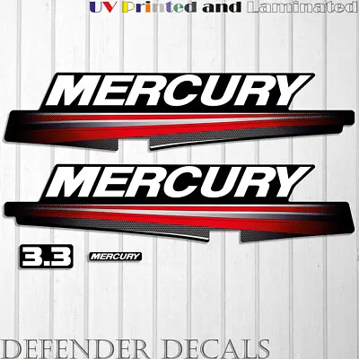 Mercury 3.3 HP Two Stroke New Model Outboard Engine Decal Sticker Kit 3.3HP • $48.48