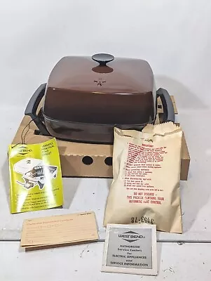 Vintage West Bend 11  Electric Buffet Skillet Brown 1437 New Open Box Non Stick • $89.99