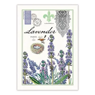 Michel Design Works Cotton Kitchen Tea Towel Lavender Rosemary Paris Bird & Nest • $10