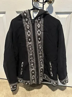 Supreme Navajo Pattern Woven Black Hoodie Jacket - Men’s Large • $200