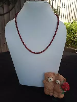 £7.75 • Buy Garnet Round Faceted Gemstone Beaded Necklace