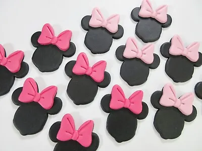 Minnie Mouse Edible Cupcake Toppers. Edible Minnie Mouse Cupcake Decorations. • £10