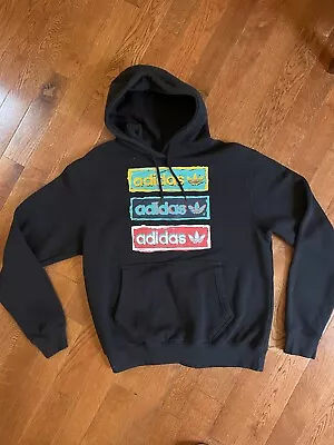 Adidas Tri Linear Pullover Hoodie Black Men’s Size Large Flawless Condition • $18.99