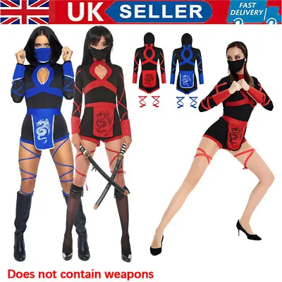 Womens Cosplay Costume Ninja Warrior Fancy Dress Lady Jumpsuit Clothing Carnaval • £21.99