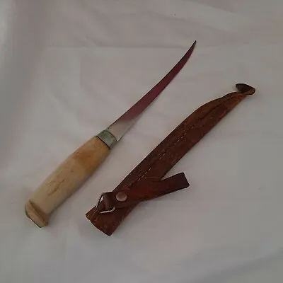 J. Marttiini Made In Finland Vintage Fish Fillet Knife With Leather Sheath • $19.99