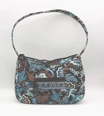 Vera Bradley Java Blue Retired Molly Small Purse Shoulder Bag Brown Teal Zip • $19.79